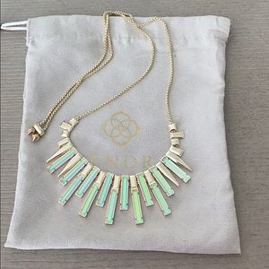 Gold CB statement necklace, dichroic glass